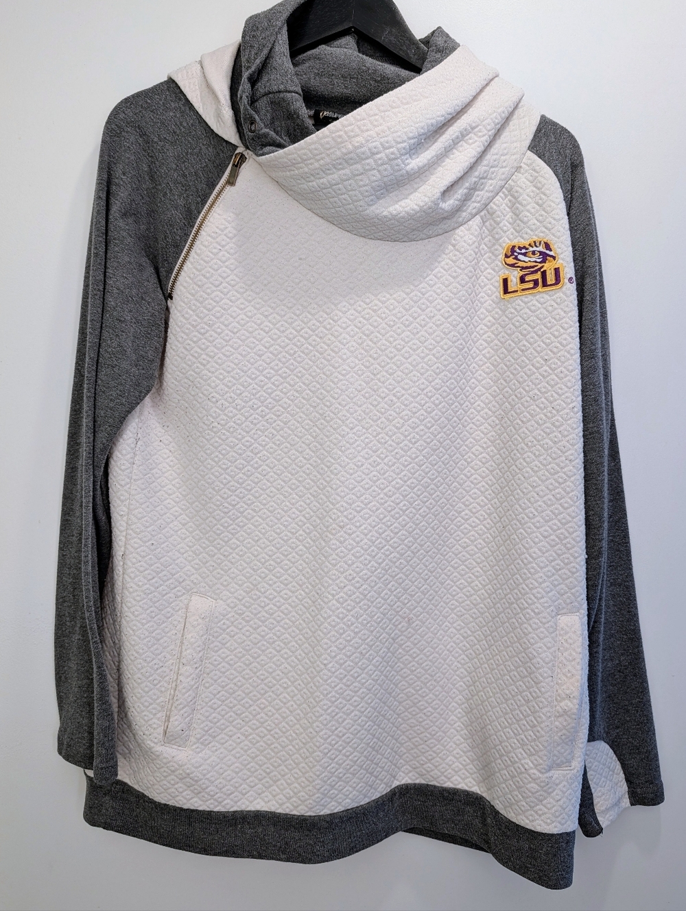 Gameday Couture | LSU Tigers Quilted Cowl Neck Hoodie | Women's Size X